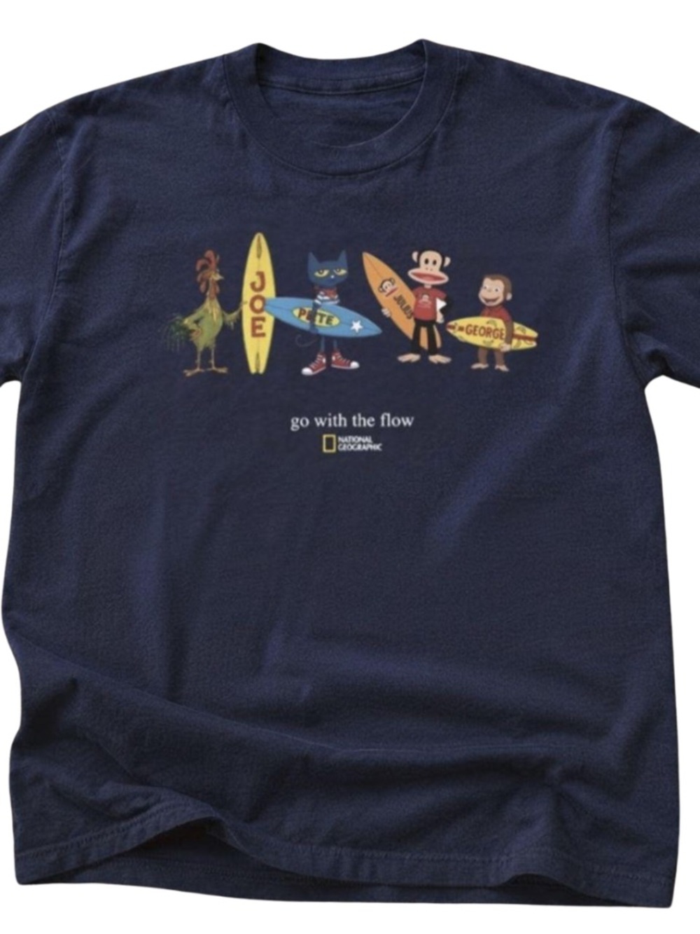 National Geographic Navy Blue Surf Characters Tee